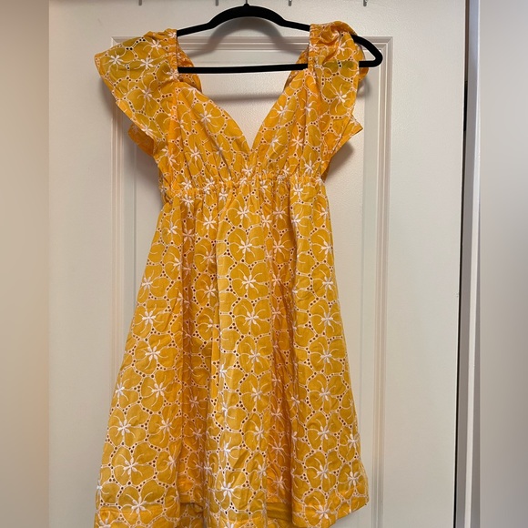 Summer flowy mini yellow dress - Picture 1 of 1